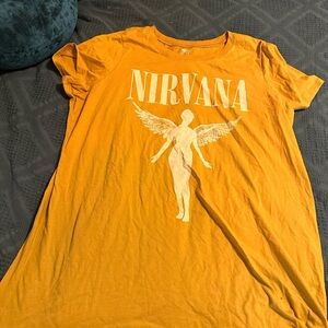 Plus Size Torrid 2X Graphic TShirt Nirvana Mustard Yellow
